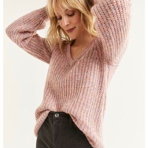 Long Balloon Sleeve Chunky Knit Sweater